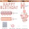 30pcs Pink Rose Gold Birthday Decorations | 3D Mylar Happy Birthday Banner & Confetti Latex Balloons | Party Supplies for Girls, Kids & Women (Rose Gold)